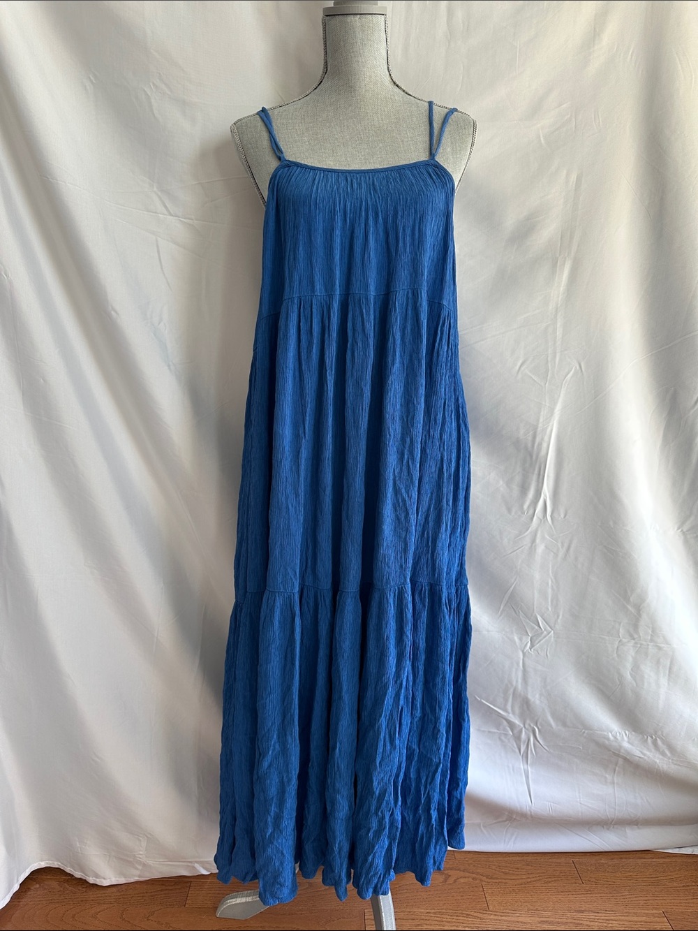 Blue Sleeveless Tiered Maxi Dress - Women's